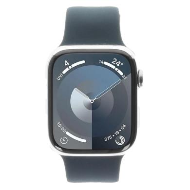 Apple Watch Series 9 GPS + Cellular 45mm Acier inoxydable argent Bracelet Sport bleu orage M/L - comme neuf Reconditionné - Apple reconditionné disponible sur As Good As New